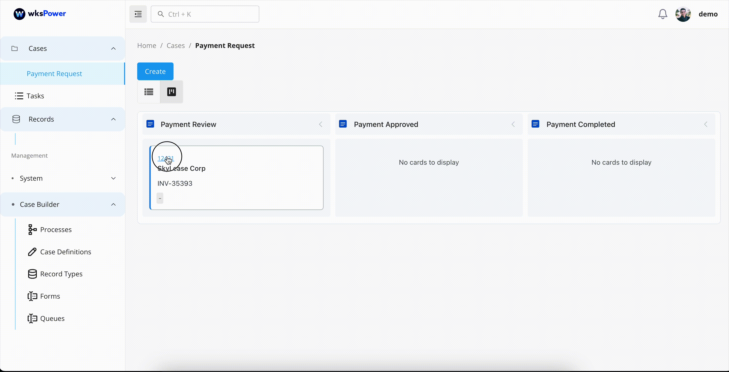 Gif showing the case created based on the email received